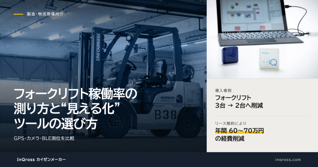 フォークリフト稼働率の測り方と見える化ツールの選び方｜InQrossカイゼンメーカー