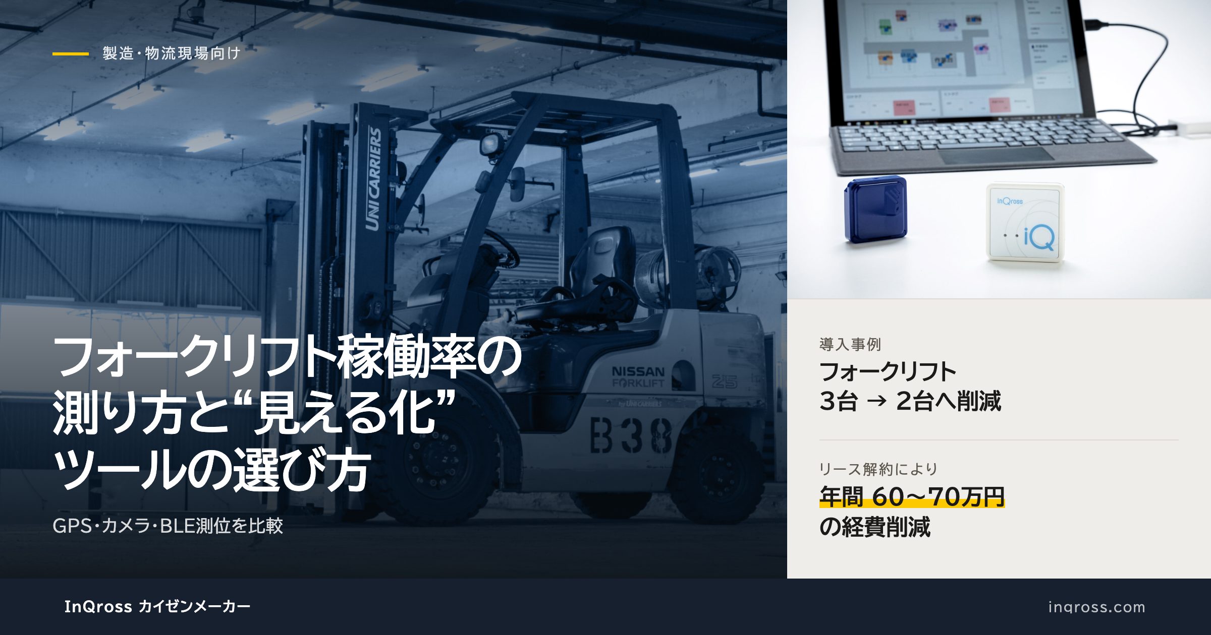 フォークリフト稼働率の測り方と見える化ツールの選び方｜InQrossカイゼンメーカー